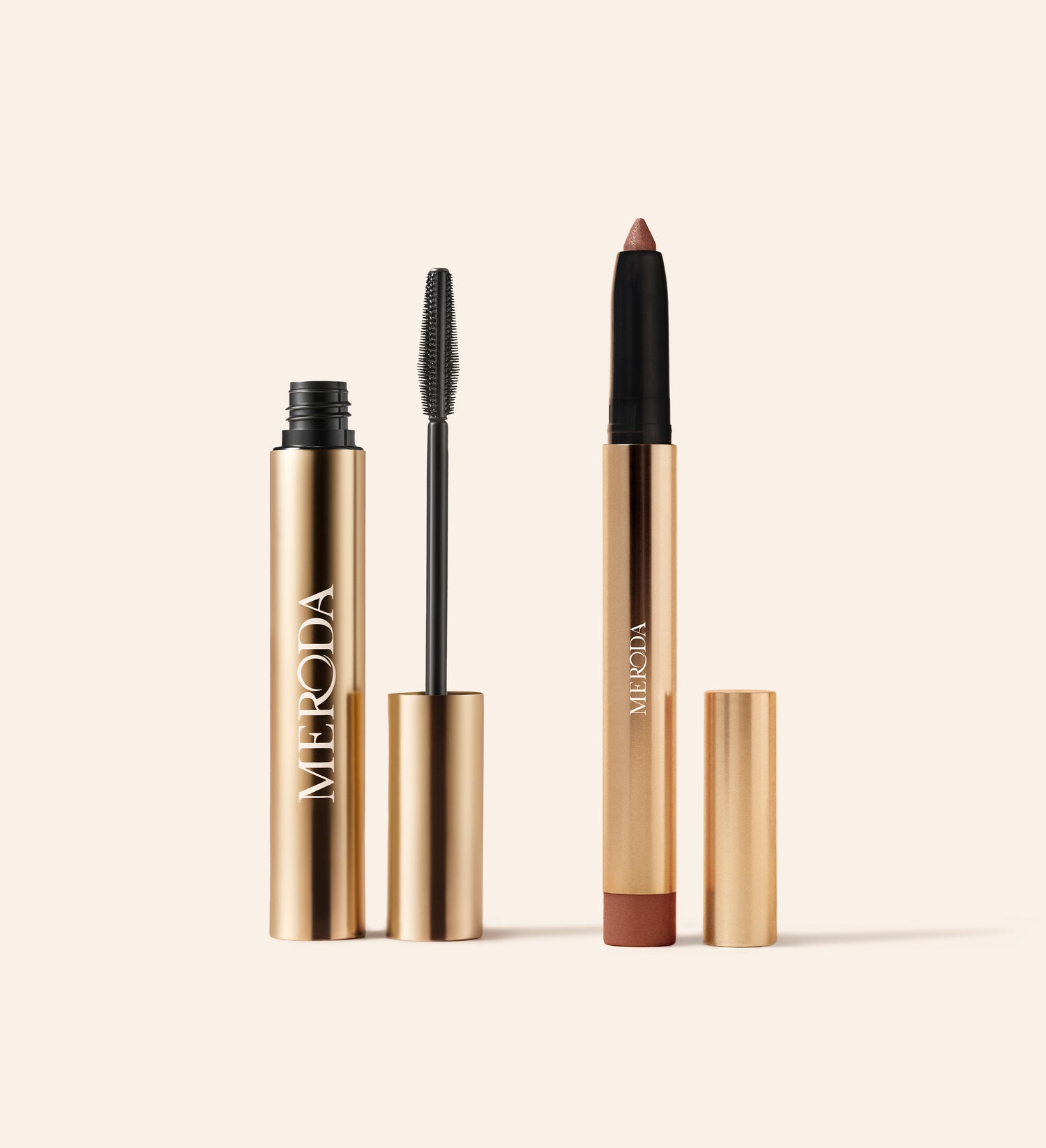 Effortless Gaze Duo featuring Gilded Lashes Mascara and Eye Perfecting Shimmer Stick in Mauve