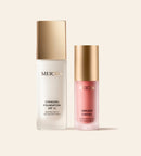 Meroda Vibrant Skin Duo featuring Changing Foundation and Vibrant Cheeks Liquid Blush on a light background.