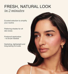 Soft Touch Trio aplicado en una modelo para un look fresco, natural y con un cutis radiante.